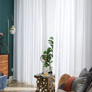 Asazal Solid White Tulle Luxurious Chiffon Sheer Window Curtain For Living Room Modern Voile Organza Drapes Bedroom Decoration 240116