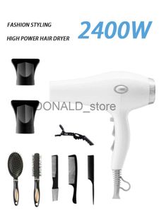 Electric Hair Dryer White Hair Dryer Blower Collector Hair Brush Comb For Salon Super Strong Barber Accessories Pro Styling Tools Free Shipping J240117
