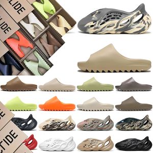 with box designer slides Men Woman Slides foam runners Comfortable EVA Sandals Sliders Bone Core Resin Brown MXT Moon Grey Onyx Black Bone Resin Desert Sand Sulfur