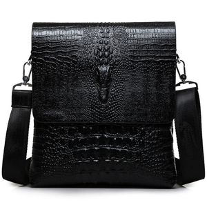 Luksusowa marka aligator mężczyzn torba na ramiona skórzana firma Crossbody dla Messenger Male Casual Torkel 240117