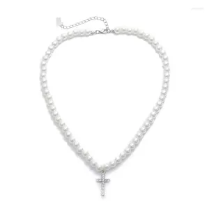 Anhänger Halsketten Hochzeit Weiße Perlenkette Schmuck Halsband Muttertag Geburtstagsgeschenke für Frauen Mädchen Mama