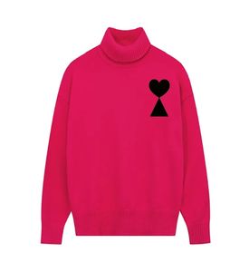 Designer Unisex Amis Pullover Männer Frauen koreanische Mode ein Herzmuster runder Hals Strickwege Sweatshirts Luxusmarke Liebhaber A-Line Small Red Heart Sweater 616