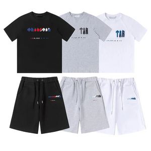 디자이너 남성용 Tshirts Trapstarf Mens Trapstar Tracksuits 자수 편지 럭셔리 트랙 정장 여름 스포츠 패션면 코드 탑 짧은 슬리브 S