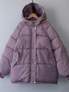 Inverno plus size roupas para mulheres casaco de grandes dimensões jaqueta parkas grosso outono roxo puffer bolha com capuz roupas 240116