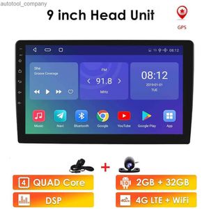 Ny Ossuret 2 din 9 '' Quad Core Universal Android 9.0 2 GB RAM CAR Radio Stereo GPS Navigation WiFi 1024*600 Pekskärm 2DIN CAR PC