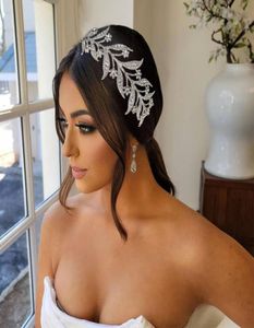 Liga folha acessórios de cabelo nupcial headpieces cristal coroa strass bandana casamento tiara headwear9743593