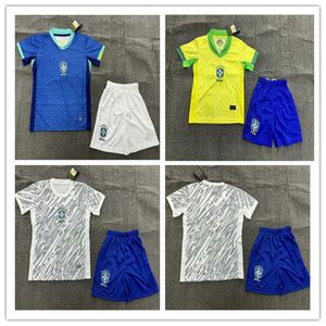 24/25 Brasile VINI JR. Kit maglie da calcio per bambini CASEMIRO 24/25 new brasilS G.JESUS P.COUTINHO L.PAQUETA T.SILVA PELE MARCELO Maglia da calcio uomo uniforme