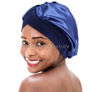 Women Cross Headband Satin Bonnet Solid Color Nightcap Fashion Simple Lady Hair Care Cap Beauty Hat Sleepcap Hair Accessories