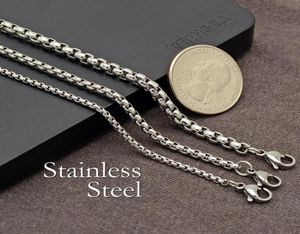 20 Pcs Stainless Steel Necklace Round Box Chain Necklace Stainless Steel Chain 161820222430 Inch for Men Women Y01249651223