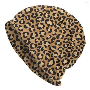 Berets Leopard Skullies Beanies Caps Cool Winter Warm Women Men Knit Hat Unisex Adult Animal Skin Print Bonnet Hats