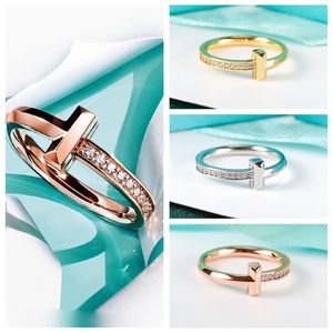 Anel de designer de luxo feminino anéis de diamante tendência encantos anel unisex sliver anel moda jóias clássicas estilos de casal presente de aniversário presentes para amantes de casamento