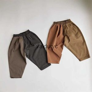 Trousers 2023 Autumn New ldren Patchwork Trousers Vintage Girls Harem Pants Baby Boys Casual Pants Fashion Kids Toddler Clothes H240508