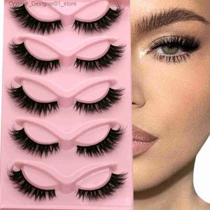 False Eyelashes Groinneya feline eyelashes artificial mink skin natural long wing tips elongated curly extension Q240425