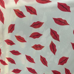 Tecidos para roupas Tecidos Lip Print Chiffon S Lenço de seda japonês e coreano camisas férias saias longas tecidos de esqui de alta qualidade