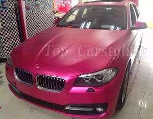 Matte Metallic Pink Vinyl Car Wrap Film för bilfordonsstyling med Air Release Matt Chrome Pink Car Sticker 152x20M Roll 5x67f6397895