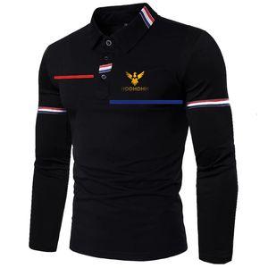 HDDHDHH Marka Baskı Uzun Kollu Polo Gömlek Erkekler Bahar İş Giyeri Yakel T-Shirt 240117