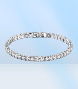 Länkarmband REAL Moissanite Tennis Armband för kvinnor S925 Sterling Silver 4mm Diamonds Bangles Chains Fine Jewelry1423087