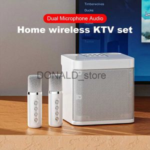 Portable Speakers 100W Professional Karaoke Dual Microphone Bluetooth-compatible Speaker Wireless Stereo Bass Subwoofer Karaoke Family Support AUX J240117