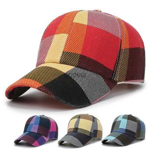 Bollmössor Solid Plaid Spring Summer Hats For Women Men Plaid Baseball Caps Outdoor Cool Lady Male Sun Hats Cap Hatts For Women Men Fashion YQ240117