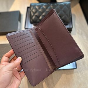 Black Wallets Designer Womens Long Wallet Card Holders Long Coin Purses Fashion Sheepskin Business Name Cards Holder Ladies Luxury Handbags