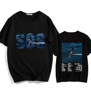 Męskie koszulki designerskie SZA Sos ciężkie mentalne anime T-shirty manga Tshirt 100% bawełny mężczyzn/kobiety na zewnątrz koszulka uliczna drukowana hip-hop kreskówka krótkie rękaw