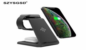 3 in 1 Wireless Charger 10W Fast Charging for iPhone 11 proXRXs Max Samsung for Apple Watch 5 4 3 Airpods pro with EU Charger2468038