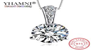 100 Real 925 Sterling Silver Zircon Small Pendant Necklace For Women Making Jewelry Gift Wedding Party Engagement LN00483048041