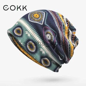 Beanie/Skull Caps Cokk Women Hat Autumn Winter Beanie Hatts for Women Lady Men Vintage Bonnet Turban Hat Female Ealastic Ear Protect Cotton J240117