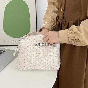 Storage Bags Liberty Quilting Makeup Bag Soft Cotton Clutches Women Zipper Cosmetic Organizer Cute Clutch Large Make Up Purse Toiletry Casevaiduryd