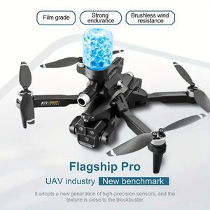 1 Satz K11 Quadcopter UAV-Drohne mit drei Kameras, Wassergeschoss-Schießfunktion, Einzelschuss- und Dauerfeuermodi, bürstenlosen Motoren, optischer Flusspositionierung