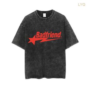 230 gsm Badfriend Heavy Weight 100% Cotton Washed Distressed Oversized Men's T Shirt Unisex Gothic Grunge HighStreet Top Tees