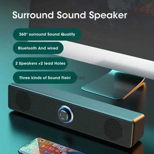 Alto-falantes de estante 4D Surround Soundbar com fio e sem fio Bluetooth 5.0 estéreo subwoofer barra de som para laptop PC Home Theater TV Aux Speaker