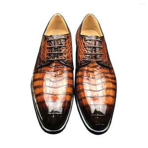 Men Arrival Dress Chue Shoes Male Formal Crocodile Leather Brush Color 57841