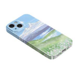 Cell Phone Cases Film Shell Oil Painting Landscape Apple 14promax Phone Case XR Illustration Instagram Wind 78plus Soft Case Xsmax HRNW