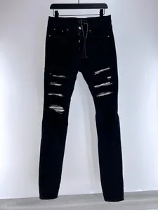 Mens Jean Casual Men Designers Jeans Slim Pants Destroy Quilt Ripped Straight Kne A.M Retro Pants Hip Hop Street Pant