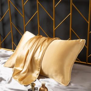 2PC 6A 25 Momme Natural Mulberry Silk Pillow Case Decorated with Solid Throw Cushion Cover Luxury Pure Silk Envelope Pillow Case 240113