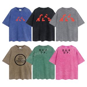 Erkek Tasarımcı T-Shirt Lüks Marka Vintage Retro Yıkanmış Tişörtler Erkek Kadınlar Kısa Kollu Yaz Nedensel Tees Hip Hop Street Giyim Üstleri Şort Giyim D-16