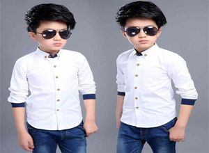 Teenage Boys Shirts School graduation for Turn Down Collar For kindergarten Kids White Clothe 6 8 10 12 14 Year 2107133559993