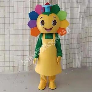 Halloween colorido girassol mascote traje de alta qualidade personalizar desenhos animados dente de pelúcia anime tema personagem adulto tamanho natal carnaval fantasia vestido