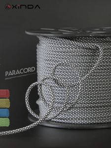 Xinda Outdoor 4mm Paracord Mountainerering Auxiliary Line 9 Core Lifesaving Rope Equipment Safety多機能240117
