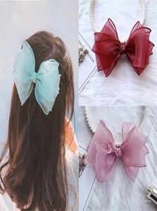 5st Fashion Four Layers garn Barrettes Bow paljett älskar hårklipp prinsessor frisyr sidoklipp fairy girl sweet spets hår accessor7578912