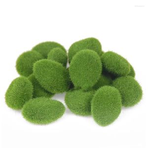 Dekorativa blommor Creative Crafts 10st Green for Garden and Crafting Artificial Moss Rocks Simulation Plant Diy Decoration Fake Stone