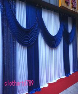 スワッグ付きの背景パーティーバックグラウンドバランス結婚式のバッククロスステージカーテン36m 10ft20ft葬儀の背景draps8016226