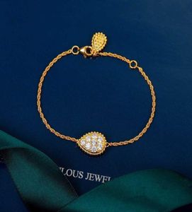 New Brand Pure 925 Sterling Silver Jewelry For Women Water Drop Bracelet Praty Wedding Jewelry Cute Gold Color Diamond Lovely3771043