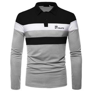 Mäns redigering Design Summer Long -Sleeved Polyester Polo Shirt Men's Slim är lämplig för affärs fritidsutskrifter 240117