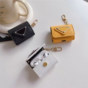 Luxury PD Business Earphone Simple Gold Triangle Hardware Case For Apple AirPods Pro 2 Air Pods 3 2 1 Cover shatter-resistant Phone Accessory Bag 92178