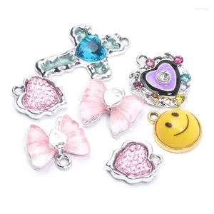 Charms 5pcs/lot Smile Butterfly Heart Cross Pendant Alloy For Jewelry Making Diy Bracelet Necklace Earrings Handmade Accessories