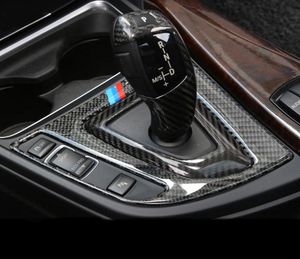 Adesivo de fibra de carbono para estilo de carro, painel de mudança de marcha, controle central, adesivo decorativo, guarnição interior para BMW 3 4 Series 3GT F30 F31 F2579340