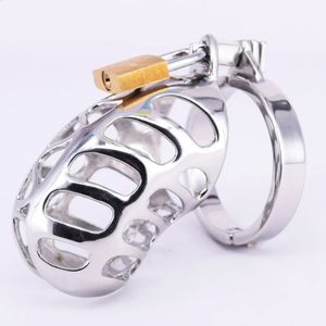 SODANDY Small Chastity Device Metal Male Belt Stainless Steel Cock Cage Penis Ring Locking Bondage Sex Products For Men 240117