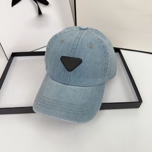Women's cap denim solid colorful baseball caps metal triangle sign trendy artist fashionable sunshade designer hat